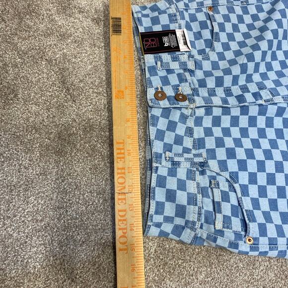 Y2K 00s streetwear grunge Checkerboard Highwaisted Corset Short sz 11 Festival - Picture 7 of 12